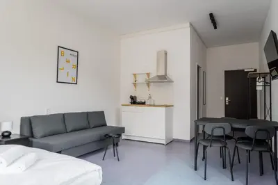 Küche/Küchenzeile in der Unterkunft Apartmenthaus Berlin Neukölln