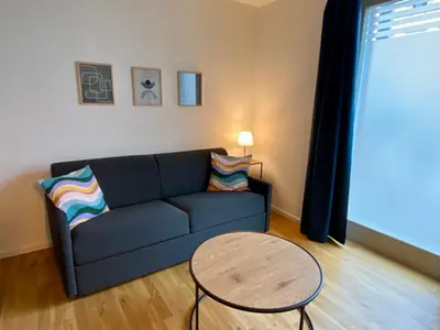 Ein Sitzbereich in der Unterkunft Apartments am Lutherplatz