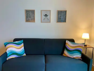 Ein Sitzbereich in der Unterkunft Apartments am Lutherplatz