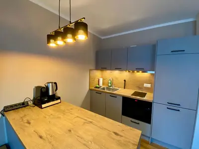 Küche/Küchenzeile in der Unterkunft Apartments am Lutherplatz