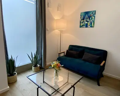 Ein Sitzbereich in der Unterkunft Apartments am Lutherplatz