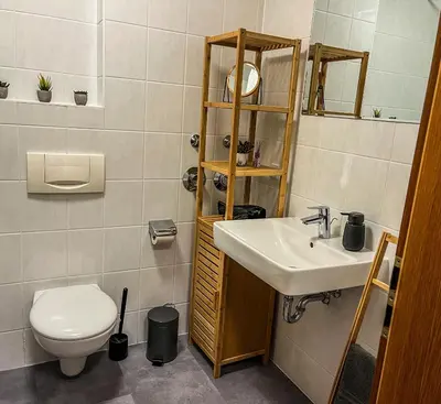 Ein Badezimmer in der Unterkunft Apartment für 2 mit Balkon