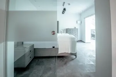 Ein Bett oder Betten in einem Zimmer der Unterkunft Landpartie