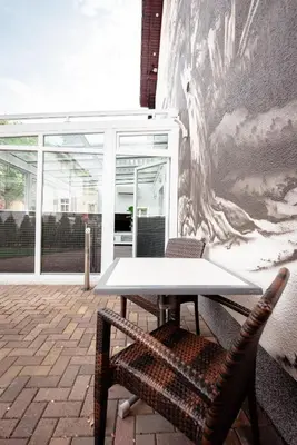 Ein Balkon oder eine Terrasse in der Unterkunft Landpartie