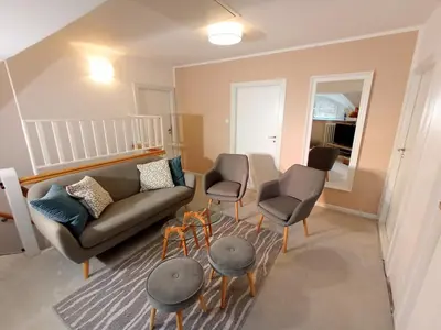 Ein Sitzbereich in der Unterkunft Villa auf dem Kolberg