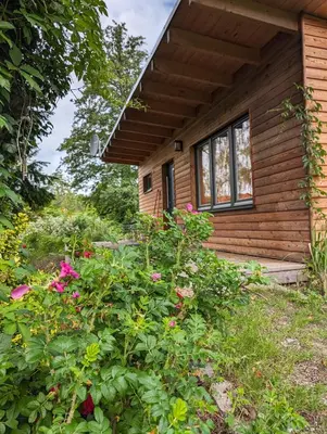 Ein Garten an der Unterkunft Klein aber fein, Ferienhaus am Tonteich