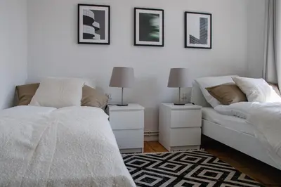 Ein Bett oder Betten in einem Zimmer der Unterkunft Arbio Grünheide Monteurzimmer Parking included