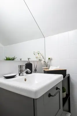 Küche/Küchenzeile in der Unterkunft Charmantes 2-Zimmer-Apartment mit Vorgarten