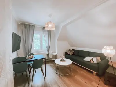 Ein Sitzbereich in der Unterkunft BetterBeds Berlin