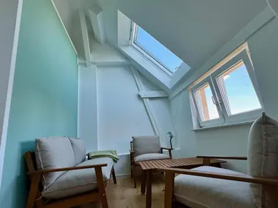 Ein Sitzbereich in der Unterkunft Ferienhaus Havelzeit in Werder an der Havel