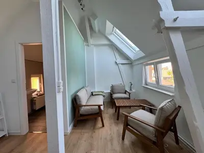 Ein Sitzbereich in der Unterkunft Ferienhaus Havelzeit in Werder an der Havel