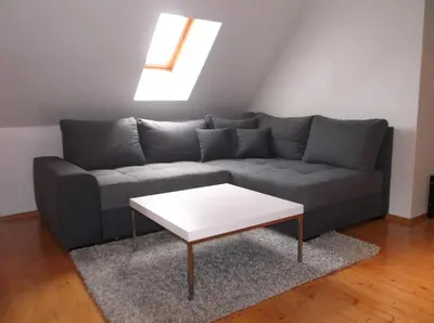 Ein Sitzbereich in der Unterkunft Business Apartments Netzeband