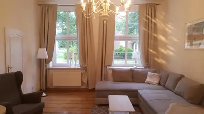 Ein Sitzbereich in der Unterkunft Business Apartments Netzeband