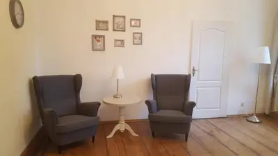 Ein Sitzbereich in der Unterkunft Business Apartments Netzeband