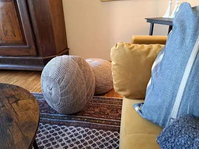 Ein Sitzbereich in der Unterkunft Kleine Auszeit Körzin
