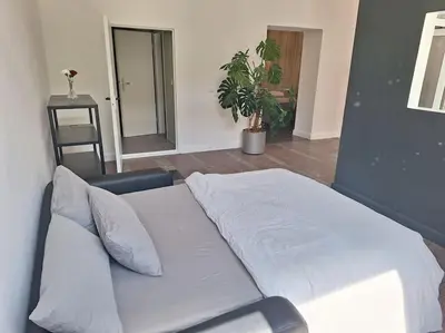 Ein Bett oder Betten in einem Zimmer der Unterkunft 170qm Exclusive Loft with Terrace - Berlin
