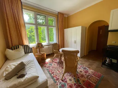 Ein Sitzbereich in der Unterkunft Villa am Peetzsee