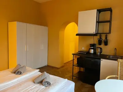 Ein Bett oder Betten in einem Zimmer der Unterkunft Villa am Peetzsee