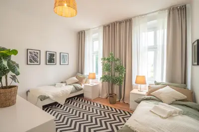 Ein Bett oder Betten in einem Zimmer der Unterkunft Arbio Monteurzimmer Fredersdorf parking included