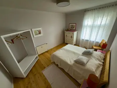 Ein Bett oder Betten in einem Zimmer der Unterkunft Ferienwohnung Fläming