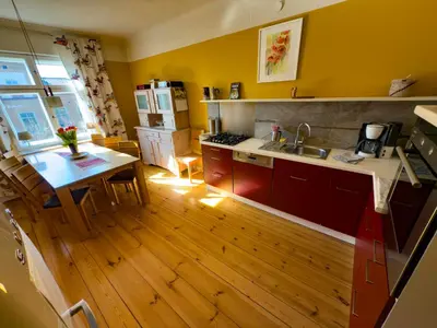 Küche/Küchenzeile in der Unterkunft Ferienwohnung Fläming