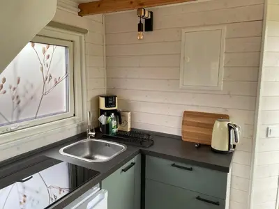 Küche/Küchenzeile in der Unterkunft Tiny House Eberswalde Nähe Zentrum