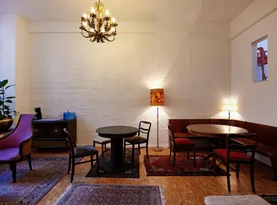 Ein Sitzbereich in der Unterkunft Hüttenpalast