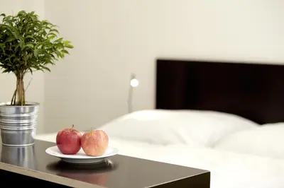 Ein Bett oder Betten in einem Zimmer der Unterkunft Hüttenpalast