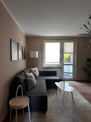 Ein Sitzbereich in der Unterkunft 3-Zimmer Ferienunterkunft inkl Parkplatz und Balkon, mit Nähe zum See