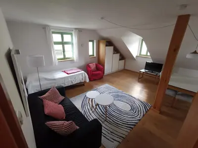 Ein Bett oder Betten in einem Zimmer der Unterkunft Inselhaus Werder FeWo Erna