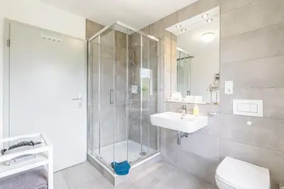 Ein Badezimmer in der Unterkunft Apartment Premium family im Gustav Seitz Gästehaus