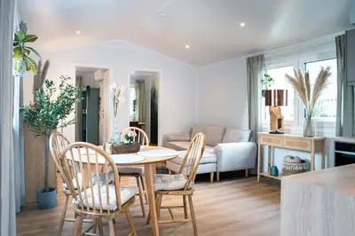 Ein Sitzbereich in der Unterkunft Ferienhaus Landliebe Lodges