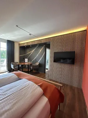 TV/Unterhaltungsangebot in der Unterkunft Balkon-Studio im Hotel Reindahls