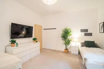 Ein Bett oder Betten in einem Zimmer der Unterkunft Arbio Monteurzimmer Zossen Parking included