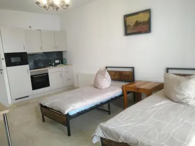 Ein Bett oder Betten in einem Zimmer der Unterkunft Ferienwohnung Beetzseeheide