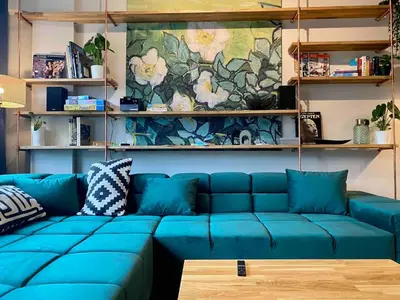 Ein Sitzbereich in der Unterkunft Berlin Style Apartments