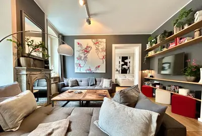 Ein Sitzbereich in der Unterkunft Berlin Style Apartments