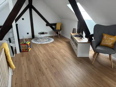 Ein Sitzbereich in der Unterkunft FeWo Landleben in Ferch