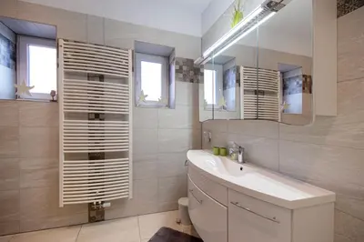 Ein Badezimmer in der Unterkunft Marina Quenzsee