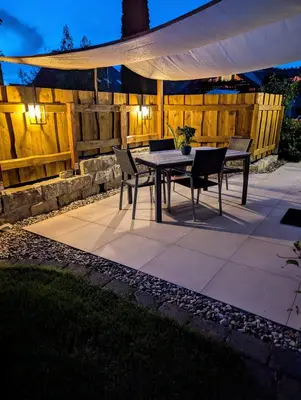 Ein Patio oder anderer Außenbereich in der Unterkunft Ferienwohnung