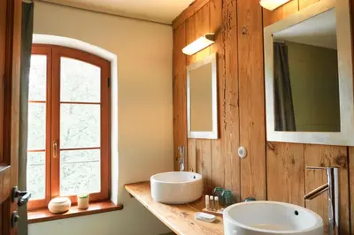 Ein Badezimmer in der Unterkunft Mühle Tornow am Wentowsee