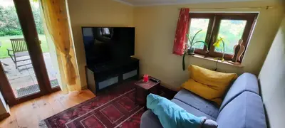 Ein Sitzbereich in der Unterkunft Ferienhaus Luna