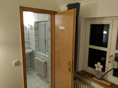 Ein Badezimmer in der Unterkunft Landgasthof Askanien