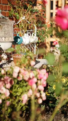 Ein Garten an der Unterkunft Ferienwohnung Alte Schule Chorin Schorfheide