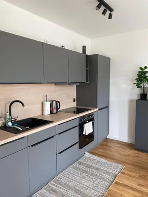 Küche/Küchenzeile in der Unterkunft 5 Sterne Apartment, Nähe Flughafen Berlin, WLAN
