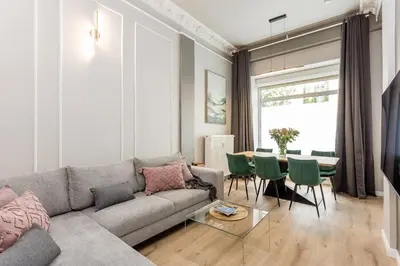 Ein Sitzbereich in der Unterkunft Luxuriöse Design Apartments mit je 3 Schlafzimmern