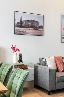 Ein Sitzbereich in der Unterkunft Luxuriöse Design Apartments mit je 3 Schlafzimmern