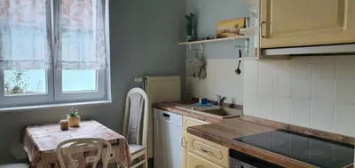 Küche/Küchenzeile in der Unterkunft Ferienwohnung Sabine