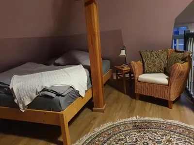 Ein Bett oder Betten in einem Zimmer der Unterkunft Garten-Pause