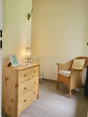 Ein Bett oder Betten in einem Zimmer der Unterkunft Haus am Walde